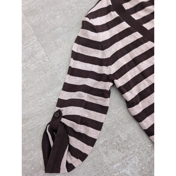 Women's Take Out Button Down Open Front Cardigan 3/4 Sleeve Brown Size Large Y2K - Picture 3 of 8